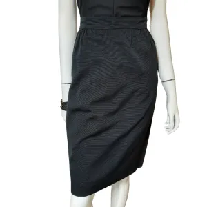 Vintage Black Skirts Emanuel Ungaro Paris Parallele Silk Corded Pencil  size 12