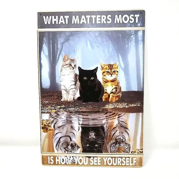 Vintage Metal Sign | Indoor/Outdoor | How You See Yourself Black & Blue