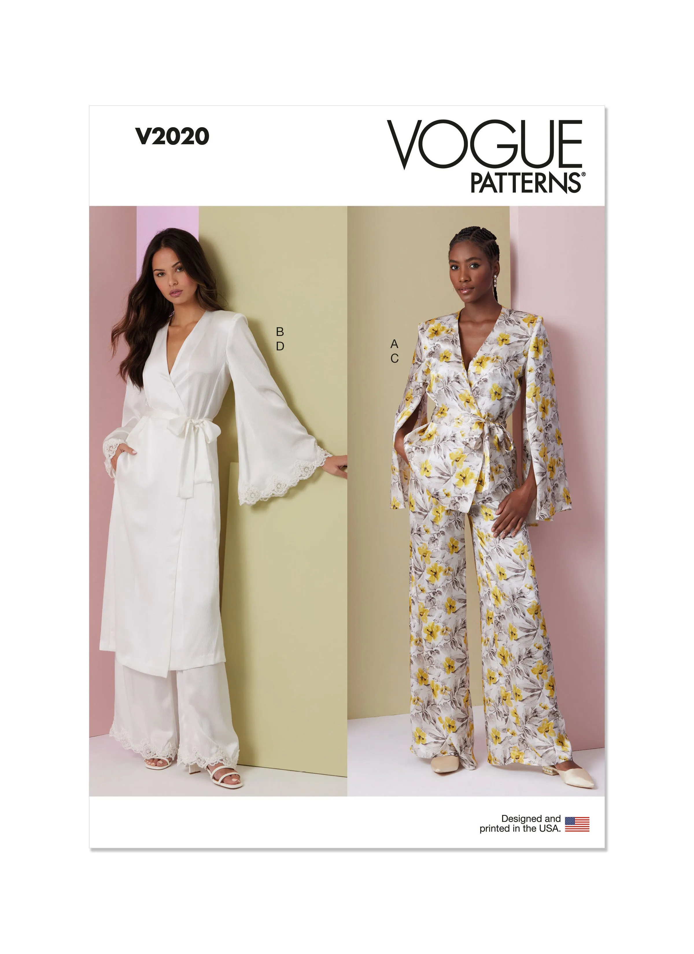 Vogue Sewing Pattern 2020 Misses' Lounge Top, Robe and Pants