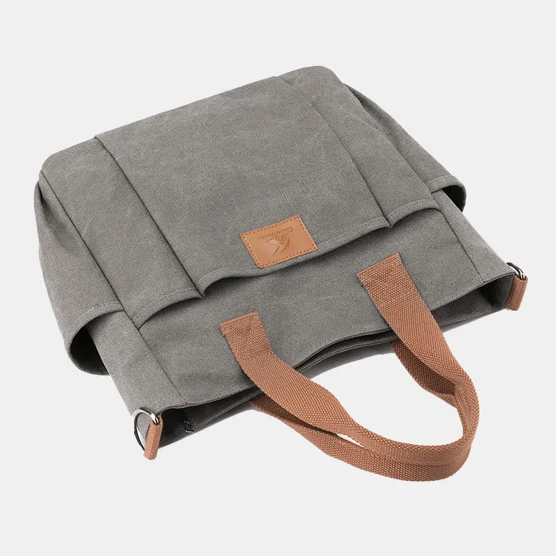 Women Canvas Handbag Multi Pocket Durable Crossbody Tote Purse