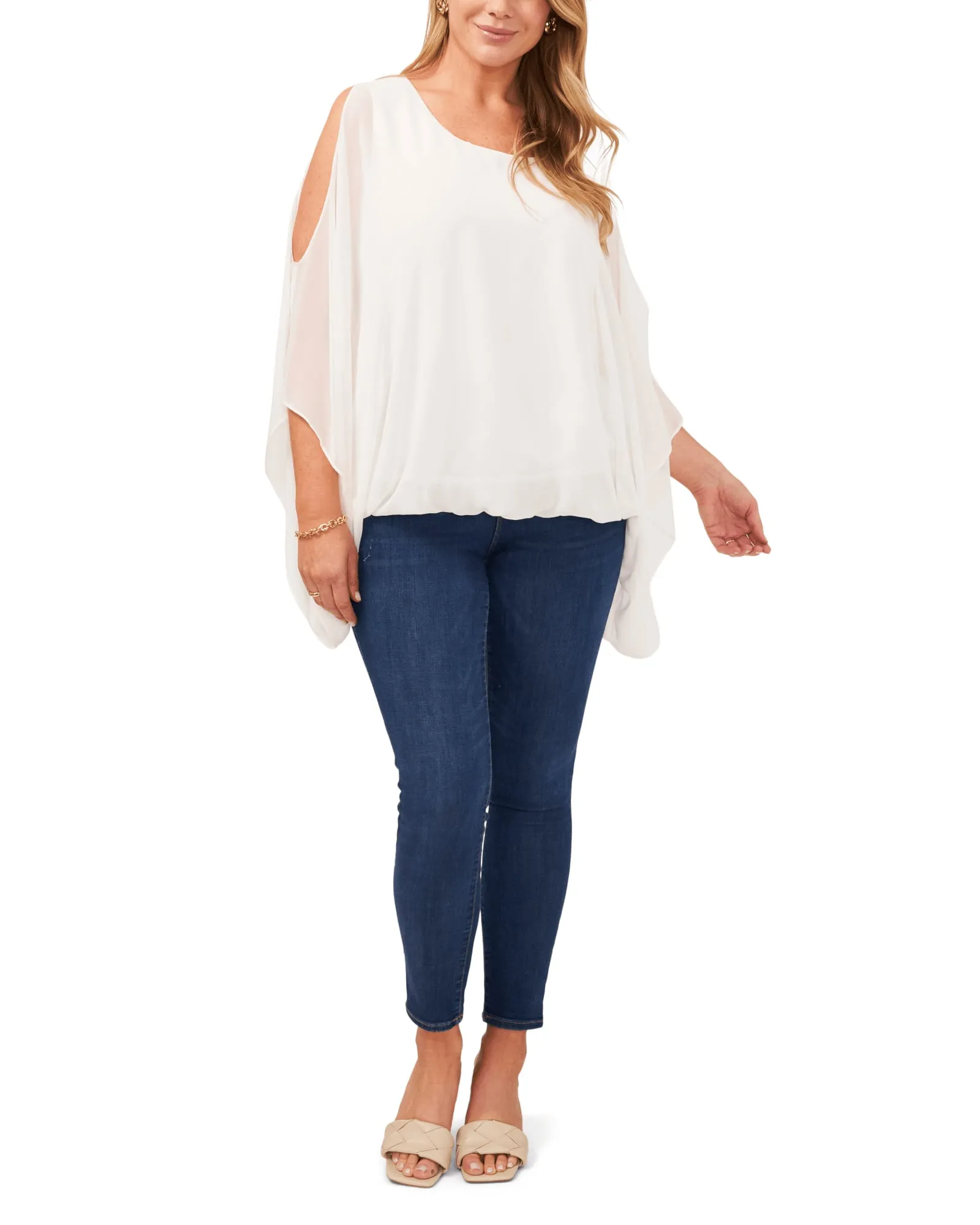 Zoey Chiffon Blouse | 103-NEW IVORY